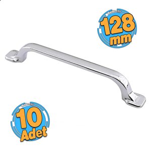 10 Adet Zümre Düz Mobilya Mutfak Dolabı Çekmece Dolap Kapak Kulpu Kulb Kulbu Krom 128 Mm Metal Kulp
