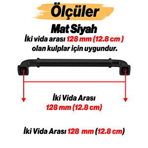 Alfa Metal Mat Siyah Kulp 128 Mm 12.8 Cm Mobilya Çekmece Mutfak Dolabı Dolap Kapak Kulp Kulb Kulpu