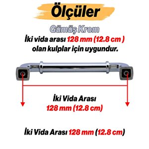 Alfa Metal Gümüş Krom Renk Kulp 96 Mm Mobilya Çekmece Mutfak Dolabı Dolap Kapak Kulpları Kulb Kulpu