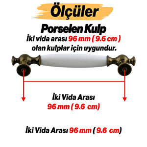 Arnas Porselen Antik Sarı Kulp 96 Mm Mobilya Çekmece Mutfak Dolabı Dolap Kapak Kulpları Kulb Kulpu