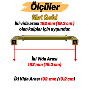Alfa Metal Mat Gold Altın Kulp 192 Mm Mobilya Çekmece Mutfak Dolabı Dolap Kapak Kulpları Kulb Kulpu