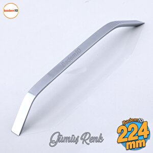 Şahin Krom Gümüş Metal Kulp 224 Mm - 22.4 Cm Mobilya Çekmece Mutfak Dolabı Dolap Kulpları Kulb Kulpu