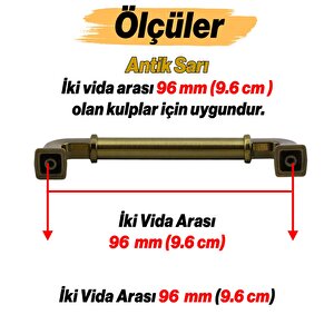 Alfa Metal Antik Sarı Kulp 96 Mm Mobilya Çekmece Mutfak Dolabı Dolap Kapak Kulpları Kulb Kulpu