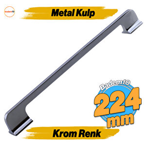 Afra (224 Mm - 22.4 Cm) Krom Metal Mobilya Mutfak Çekmece Dolap Dolabı Kapak Kulbu Kulpu Kulpları