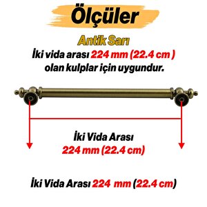 Osmanlı Metal Antik Sarı Kulp 224 Mm Mobilya Çekmece Mutfak Dolabı Dolap Kapak Kulpları Kulb Kulpu