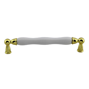 Domaniç Porselen Altın Beyaz Kulp 160 Mm Mobilya Çekmece Mutfak Dolabı Dolap Kapak Kulplar Kulb Kulp