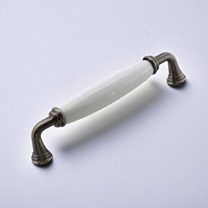 Zerrin Porselen Antik Nikel Kulp 128 Mm Mobilya Çekmece Mutfak Dolabı Dolap Kapak Kulplar Kulb Kulp