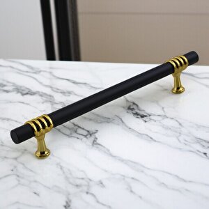 Eylül Mobilya Mutfak Dolabı Çekmece Dolap Kulpları Kapak Kulpu Kulbu Siyah Altın 160 Mm Metal Kulp
