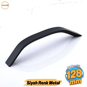 Şahin Siyah Metal Kulp 128 Mm 12.8 Cm Mobilya Çekmece Mutfak Dolabı Dolap Kulpları Kulbu Kulpu