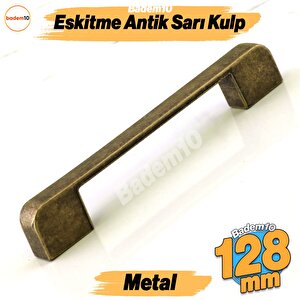 Radus Antik Sarı Metal Kulp 128 Mm 12.8 Cm Mobilya Çekmece Mutfak Dolabı Dolap Kulpları Kulbu Kulpu
