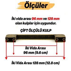 Radus Antik Sarı Metal Kulp 128 Mm 12.8 Cm Mobilya Çekmece Mutfak Dolabı Dolap Kulpları Kulbu Kulpu