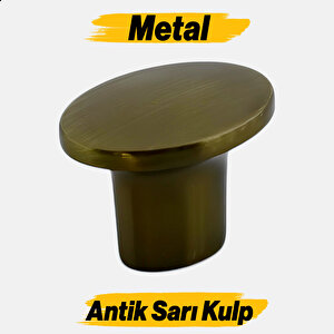 Avcı Antik Sarı Kulp Düğme Tek Vidalı Çekmece Mutfak Mobilya Dolabı Dolap Kulpu Kulbu Metal Kulpları