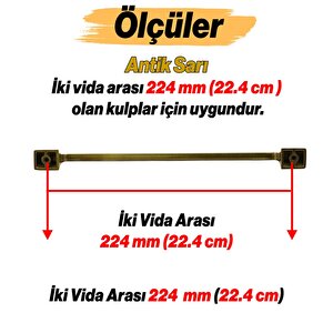 Gediz Metal Antik Sarı Kulp 224 Mm Mobilya Çekmece Mutfak Dolabı Dolap Kapak Kulpları Kulb Kulpu
