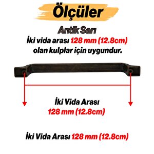 Can Antik Sarı Metal Kulp 128 Mm 12.8 Cm Mobilya Çekmece Mutfak Dolabı Dolap Kulpları Kulbu Kulpu