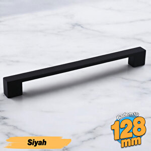 Orta Köprü (128 Mm - 12.8 Cm) Siyah Metal Mobilya Mutfak Çekmece Dolap Dolabı Kulbu Kulpu Kulpları