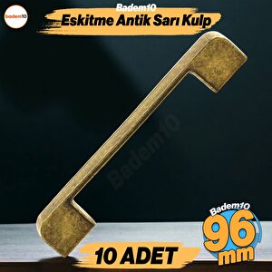 Radus 10 Adet Antik Sarı Metal Kulp 96 Mm -9.6 Cm Mobilya Çekmece Mutfak Dolap Kulpları Kulbu Kulpu