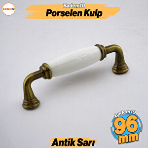 Kapıdağı Porselen Antik Sarı Kulp 96 Mm Mobilya Çekmece Mutfak Dolabı Dolap Kapak Kulplar Kulb Kulpu