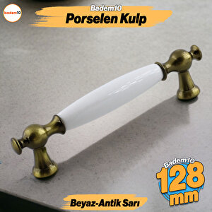 Arnas Porselen Antik Sarı Kulp 128 Mm Mobilya Çekmece Mutfak Dolabı Dolap Kapak Kulpları Kulb Kulpu