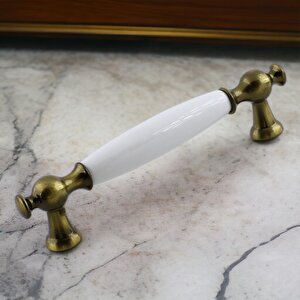 Arnas Porselen Antik Sarı Kulp 128 Mm Mobilya Çekmece Mutfak Dolabı Dolap Kapak Kulpları Kulb Kulpu