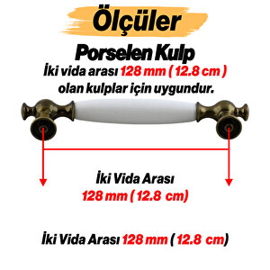 Arnas Porselen Antik Sarı Kulp 128 Mm Mobilya Çekmece Mutfak Dolabı Dolap Kapak Kulpları Kulb Kulpu