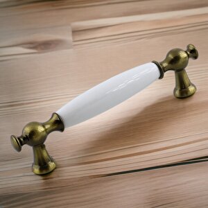Arnas Porselen Antik Sarı Kulp 128 Mm Mobilya Çekmece Mutfak Dolabı Dolap Kapak Kulpları Kulb Kulpu