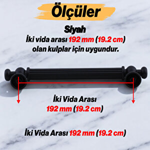 Kudret (192 Mm - 19.2 Cm) Mat Siyah Metal Mobilya Mutfak Çekmece Dolap Dolabı Kulbu Kulpu Kulpları
