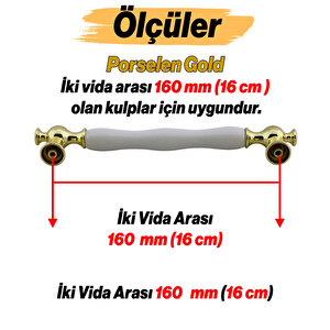 Aruh Porselen Gold Altın Kulp 160 Mm Mobilya Çekmece Mutfak Dolabı Dolap Kapak Kulplar Kulb Kulpu