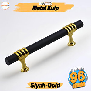 Eylül Mobilya Mutfak Dolabı Çekmece Dolap Kulpları Kapak Kulpu Kulbu Siyah Altın 96 Mm Metal Kulp