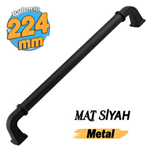 Alfa Metal Mat Siyah Kulp 224 Mm 22.4 Cm Mobilya Çekmece Mutfak Dolabı Dolap Kapak Kulp Kulb Kulpu