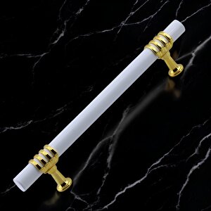 Eylül Mobilya Mutfak Dolabı Çekmece Dolap Kulpları Kapak Kulpu Kulbu Beyaz Altın 128 Mm Metal Kulp