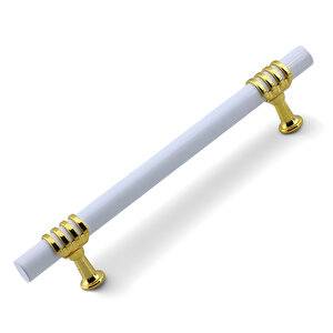 Eylül Mobilya Mutfak Dolabı Çekmece Dolap Kulpları Kapak Kulpu Kulbu Beyaz Altın 128 Mm Metal Kulp