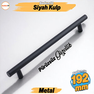 Rosemary Mat Siyah Metal Kulp 192 Mm 19.2 Cm Mobilya Mutfak Çekmece Dolap Dolabı Kulpu Kulbu Kulplar
