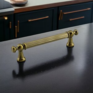 Selçuk Antik Sarı Metal Kulp 96 Mm -9.6 Cm Mobilya Çekmece Mutfak Dolabı Dolap Kulpları Kulbu Kulpu