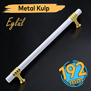 Eylül Mobilya Mutfak Dolabı Çekmece Dolap Kulpları Kapak Kulpu Kulbu Beyaz Altın 192 Mm Metal Kulp