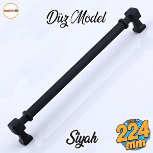 Talas 224 Mm Düz Si̇yah Metal Kulp Mobilya Çekmece Mutfak Dolabı Dolap Kulpları Kulb 22.4 Cm