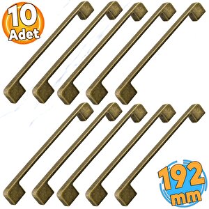 Radus 10 Adet Antik Sarı Metal Kulp 192 Mm 19.2 Cm Mobilya Çekmece Mutfak Dolap Kulpları Kulbu Kulpu
