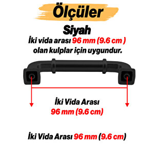 Alfa Metal Siyah Kulp 96 Mm 9.6 Cm Mobilya Çekmece Kulplar Mutfak Dolabı Dolap Kapak Kulp Kulb Kulpu