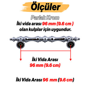 Nilay Parlak Krom Metal Kulp 96 Mm - 9.6 Cm Mobilya Çekmece Mutfak Dolabı Dolap Kulpları Kulbu Kulpu