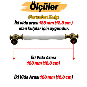 Aruh Porselen Antik Sarı Kulp 128 Mm Mobilya Çekmece Mutfak Dolabı Dolap Kapak Kulplar Kulb Kulpu