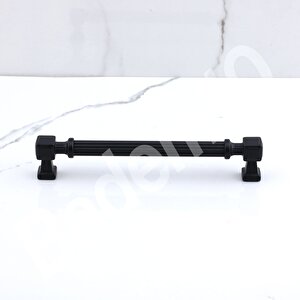 Talas 160 Mm 10 Adet Çizgili Si̇yah Metal Kulp Mobilya Çekmece Mutfak Dolabı Dolap Kulbları 16 Cm