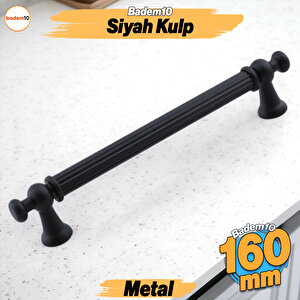 Selçuklu Siyah Metal Kulp 160 Mm Mobilya Çekmece Mutfak Dolabı Dolap Kapak Kulpları Kulb Kulpu