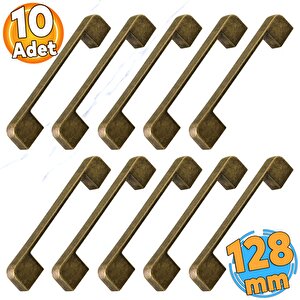 Radus 10 Adet Antik Sarı Metal Kulp 128 Mm 12.8 Cm Mobilya Çekmece Mutfak Dolap Kulpları Kulbu Kulpu