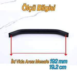 Şahin Siyah Metal Kulp 192 Mm - 19.2 Cm Mobilya Çekmece Mutfak Dolabı Dolap Kulpları Kulbu Kulpu