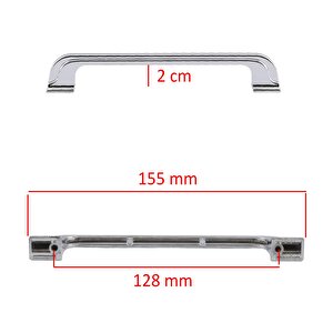 10 Adet Alperen 128 Mm Düz Mobilya Mutfak Dolabı Çekmece Dolap Kapak Kulpu Kulbu Krom Metal Kulp