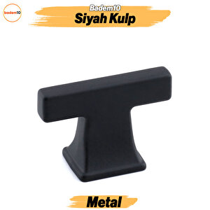 Gediz Siyah Kulp Düğme Tek Vidalı Çekmece Kulbu Metal Kulpları Mutfak Mobilya Dolabı Dolap Kulpu