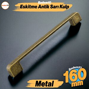 Radus Antik Sarı Metal Kulp 160 Mm -16 Cm Mobilya Çekmece Mutfak Dolabı Dolap Kulpları Kulbu Kulpu