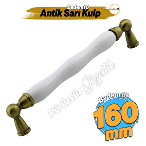 Domaniç Porselen Antik Sarı Kulp 160 Mm Mobilya Çekmece Mutfak Dolabı Dolap Kapak Kulplar Kulb Kulpu