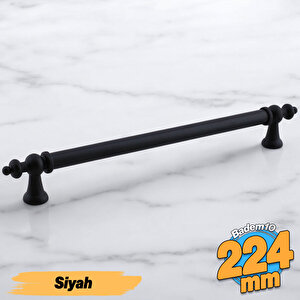 Osmanlı (224 Mm - 22.4 Cm) Mat Siyah Metal Mobilya Mutfak Çekmece Dolap Dolabı Kulbu Kulpu Kulpları