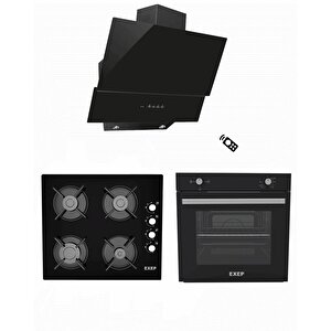 Smart Si̇yah 3 Lü Ankastre Set (ed402-eo320-ef200)