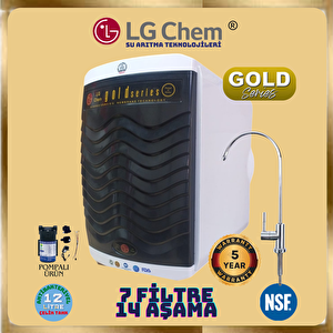 Lg Chem Gold Series Beyaz-si̇yah Pompali 12 Li̇tre 7 Fi̇ltre 14 Aşama 90 Gpd Membranli Su Aritma Ci̇hazi